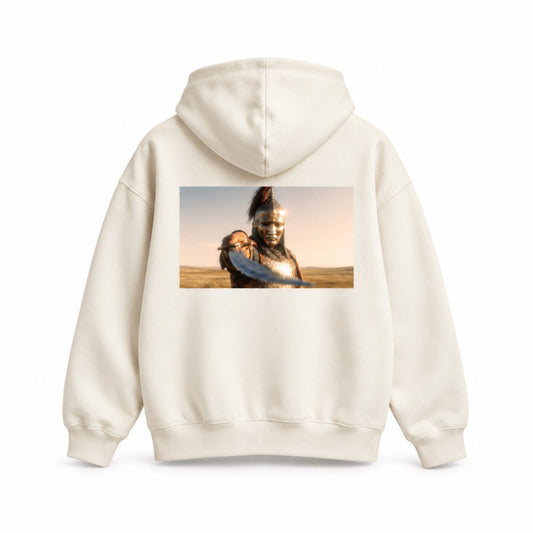 KIPCHAK | Oversize Kapüşonlu Sweatshirt (Krem)