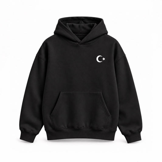 KIPCHAK | Oversize Kapüşonlu Sweatshirt (Siyah)