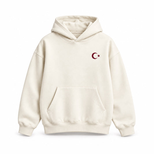 KIPCHAK | Oversize Kapüşonlu Sweatshirt (Krem)